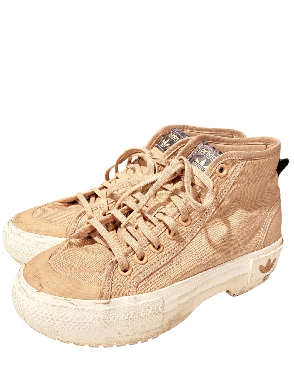 Adidas Nizza Trek Shoes Women's Tan Platform Size 7.5
